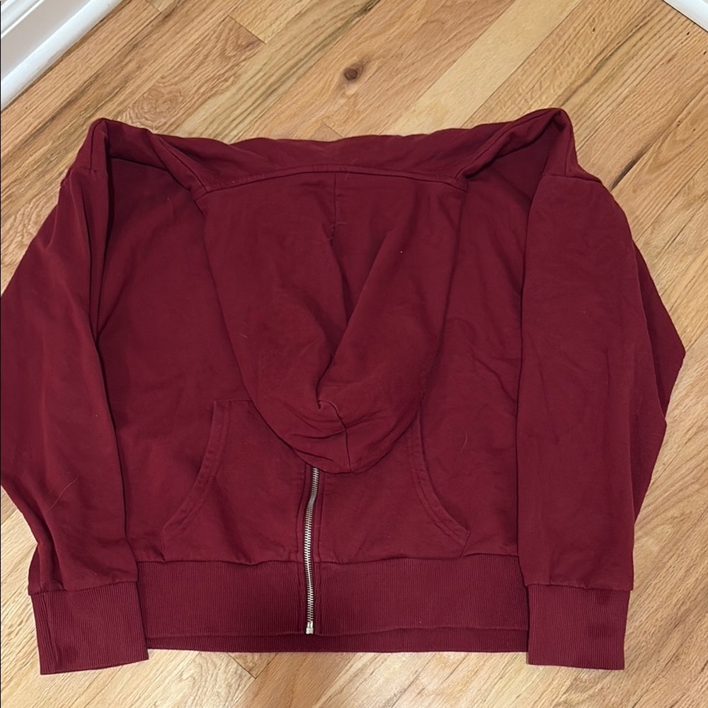 Women's Burgundy Zip-Up Hoodie